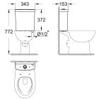 Унитаз напольный GROHE Bau Ceramic с бачком и сиденьем c микролифтом (NW0080)
