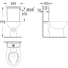 Унитаз напольный приставной безободковый GROHE Bau Ceramic с бачком (NW0081)