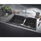 Мойка GROHE K700 с двумя чашами, 900 x 500 мм, черный гранит (31658AP0)