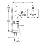 Душевая система GROHE Tempesta System 210 с переключателем потоков, хром (26381001)