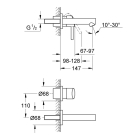 Внешняя часть смесителя для раковины GROHE Concetto на 2 отверстия, S-Size, хром (19575001)