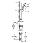 Термостат для душа GROHE Grohtherm 800 Cosmopolitan с душевым гарнитуром, хром (34769000)