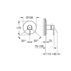 Внешняя часть смесителя для душа GROHE Plus, хром (24059003)