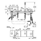 Смеситель для ванны GROHE Plus на 4 отверстия, хром (29307003)