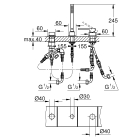 Смеситель для ванны GROHE Plus на 3 отверстия, хром (23845003)