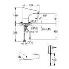 Кран для раковины GROHE Europlus E инфракрасный, без функции смешивания, хром (36016001)