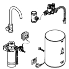 Комплект для кухни GROHE Red Mono с C-образным вентилем, бойлером M-Size и фильтром, хром (30085001)
