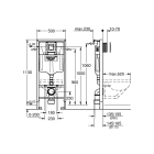Комплект инсталляции для унитаза, GROHE Rapid SL 3 в 1 с панелью смыва Skate Cosmopolitan, хром (39501000)