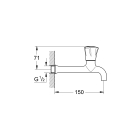Кран для кухонной мойки GROHE Costa L, без функции смешивания, хром (30064001)