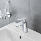 Смеситель для раковины GROHE BauEdge с ограничителем температуры и рычажным донным клапаном, M-Size, хром (23758001)