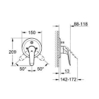 Внешняя часть смесителя для ванны GROHE Euroeco Special, хром (32785000)