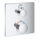 Набор для комплектации душа GROHE Grohtherm: встраиваемый термостатический смеситель с переключателем верхний-ручной душ, квадратная розетка, верхний душ Tempesta 210 с кронштейном, хром (34728000)