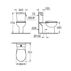 Унитаз напольный с бачком и сиденьем с микролифтом GROHE Bau Ceramic, альпин-белый (39346000)