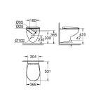 Унитаз подвесной с сиденьем с микролифтом GROHE Bau Ceramic, альпин-белый (39351000)
