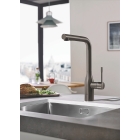 Смеситель для кухни GROHE Essence с вытяжным изливом 2jet, темный графит матовый (30504AL0)