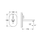 Внешняя часть смесителя для раковины GROHE Eurosmart Cosmopolitan E инфракрасный, хром (36315000)