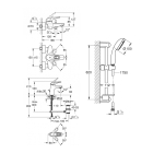 Комплект смесителей GROHE Eurostyle с душевым гарнитуром, хром (124416)
