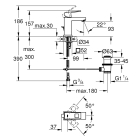 Смеситель для раковины GROHE Eurocube с донным клапаном и ограничением расхода воды, хром (2312700E)