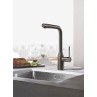 Смеситель для кухни GROHE Essence с вытяжным изливом 2jet, темный графит матовый (30504AL0)