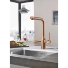 Смеситель для кухни GROHE Essence с вытяжным изливом 2jet, теплый закат матовый (30504DL0)