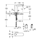 Смеситель для раковины GROHE Eurosmart Cosmopolitan E инфракрасный, M-size, хром (36327002)
