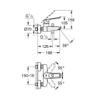Смеситель для ванны GROHE GROHE Eurosmart, хром (25241003)