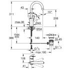 Смеситель для раковины GROHE Start Loop с донным клапаном, L-Size, хром (23780001)