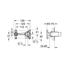 Встраиваемая часть однорычажного смесителя для раковины GROHE на 2 отверстия (32635000)