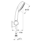 Душевой набор GROHE Tempesta Cosmopolitan, 3 режима, 1750 мм, 9,5 л/мин, хром (27584002)
