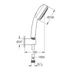 Душевой набор GROHE Tempesta Cosmopolitan, 1 режим, 1500 мм, 7 л/мин, хром (26084002)