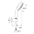 Душевой набор GROHE Tempesta Cosmopolitan, 3 режима, 1500 мм, 9,5 л/мин, хром (27588002)