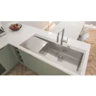 Мойка GROHE K1000 80-S 116/52 1.0 с корзинчатым вентилем, нержавеющая сталь (31582SD1)