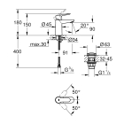 Смеситель для раковины GROHE Start Edge, хром (23580000)