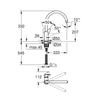 Смеситель для кухни GROHE BauCurve, хром (31231001)