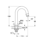 Кран для раковины GROHE Universal, без функции смешивания, хром (20201000)