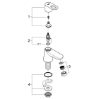Кран для раковины GROHE BauLoop, без функции смешивания, хром (20422000)