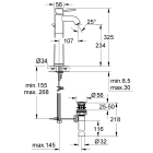 Смеситель для раковины GROHE BauClassic, XL-Size, хром (32868000)