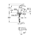 Смеситель для раковины GROHE Eurosmart с цепочкой, S-size, хром (23372002)