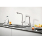 Комплект для кухни GROHE Red Mono с L-образным вентилем, бойлером M-Size и фильтром, суперсталь (30339DC1)