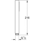 Ручной душ GROHE Euphoria Cube Stick, 15 л/мин, 1 режим, хром (27698000)