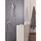 Душевой гарнитур GROHE Tempesta Rustic 100 с мыльницей, 4 режима струи, душевая штанга 600 мм, 9,5 л/мин, хром (26086001)