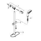 Душевой гарнитур GROHE Tempesta Rustic 100 с мыльницей, 4 режима струи, душевая штанга 600 мм, 9,5 л/мин, хром (26086001)