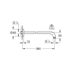 Душевой кронштейн GROHE Rainshower 380 мм, хром (28361000)