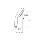 Ручной душ GROHE Tempesta 100, 4 режима, хром/белый (28421002)