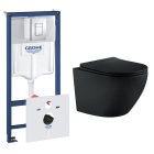 Комплект инсталляции GROHE Rapid SL 38775001 с унитазом Aquatek ЕВРОПА AQ1901-MB и сиденьем с микролифтом (NW0266)
