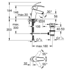 Смеситель для раковины GROHE Eurosmart, S-size, хром (33265002)