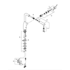 Смеситель для кухни GROHE Essence с вытяжным изливом 2jet, холодный рассвет глянец (30504GL0)