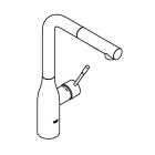 Смеситель для кухни GROHE Essence с вытяжным изливом 2jet, холодный рассвет глянец (30504GL0)