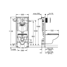 Система инсталляции GROHE Rapid SL с подвесным унитазом Bau Ceramic и сиденьем (36500000)