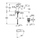 Смеситель для раковины GROHE BauEdge, M-size, хром (23908001)